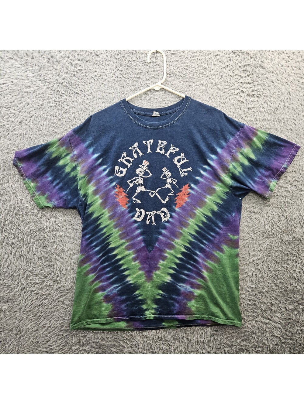 Vintage Grateful Dead Grateful Dad T Shirt 1992 Men XL Tie Dye Zipper